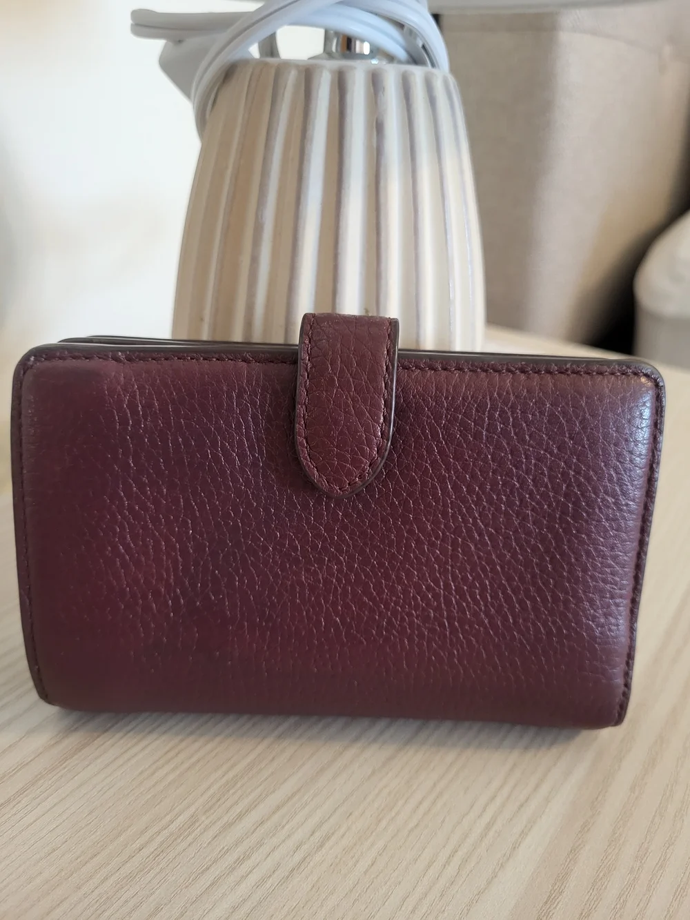 Kate Spade New York Leila Medium Bifold Burgundy Leather Wallet